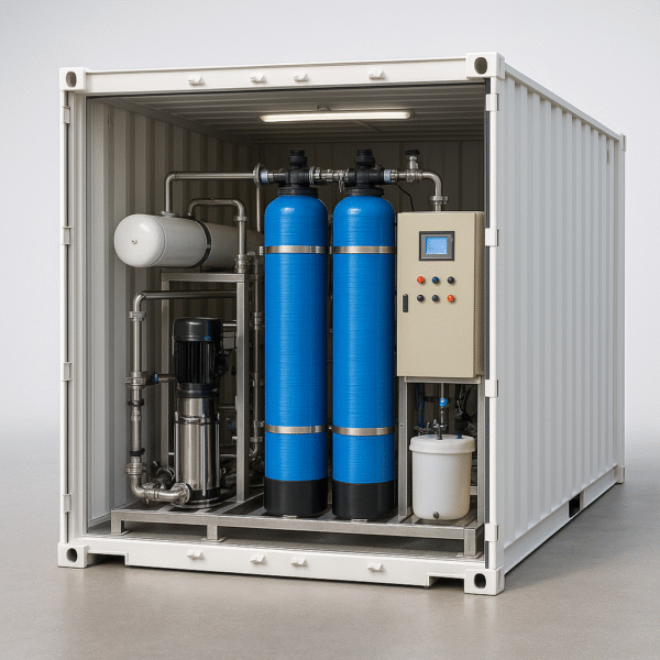 Dual-Stage Containerized RO System for High TDS and Critical Water Purification