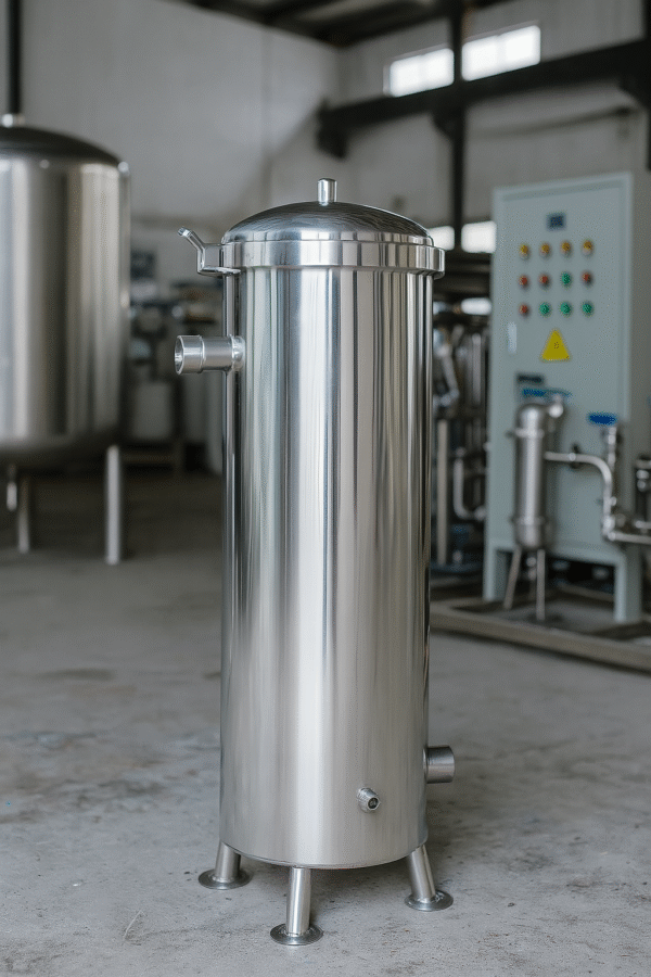 Stainless Steel 5 Micron Pleated Cartridge Filter Pressure Tank Swimming Pool Water Filter Tank Faucet Filter Treatment Machine