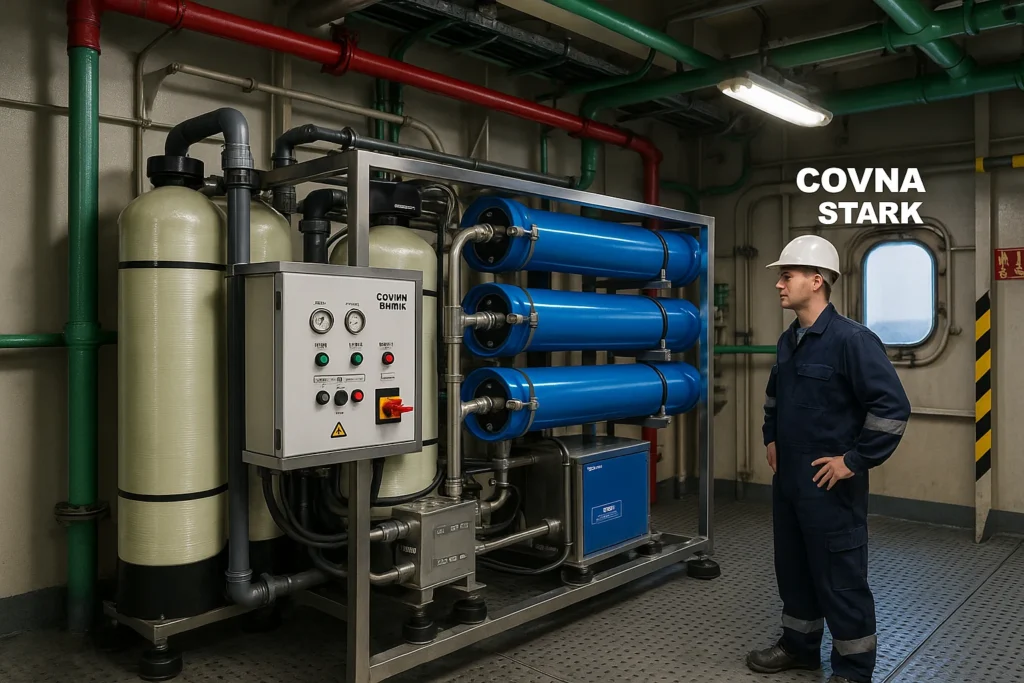 reverse osmosis ship system installed in engine room – marine RO