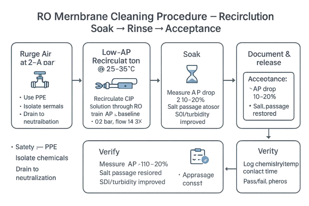 RO Membrane Cleaning: Complete Procedure, Chemicals, SOP & Recovery Targets (2025 Guide) 3 Очистка мембраны обратного осмоса