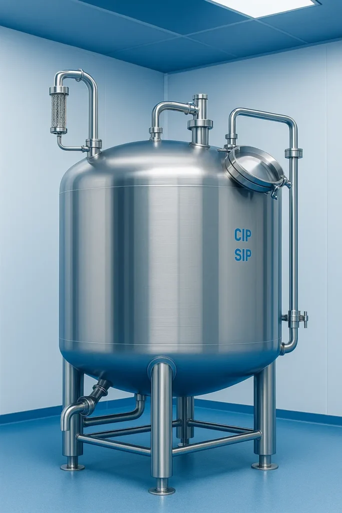 Aseptic Stainless Steel Water Tank: Design, Specs, CIP/SIP & Sizing Guide 2 aseptic stainless steel water tank3