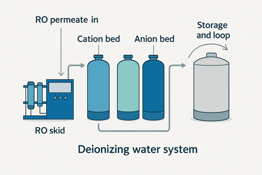 Deionizing Water System Guide 2025: Working Principle, Sizing, Regeneration & Cost 1 deionizing water system2