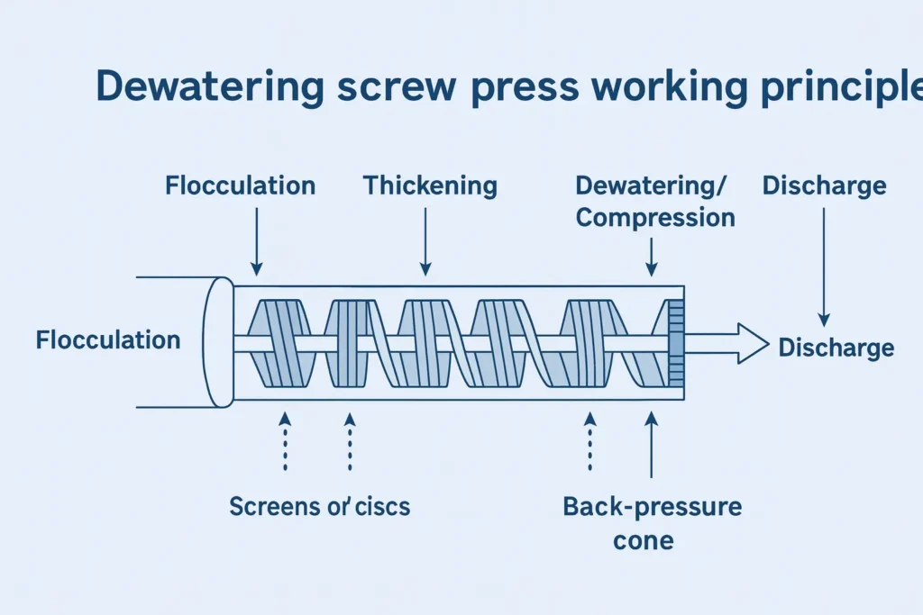 dewatering screw press working principle2