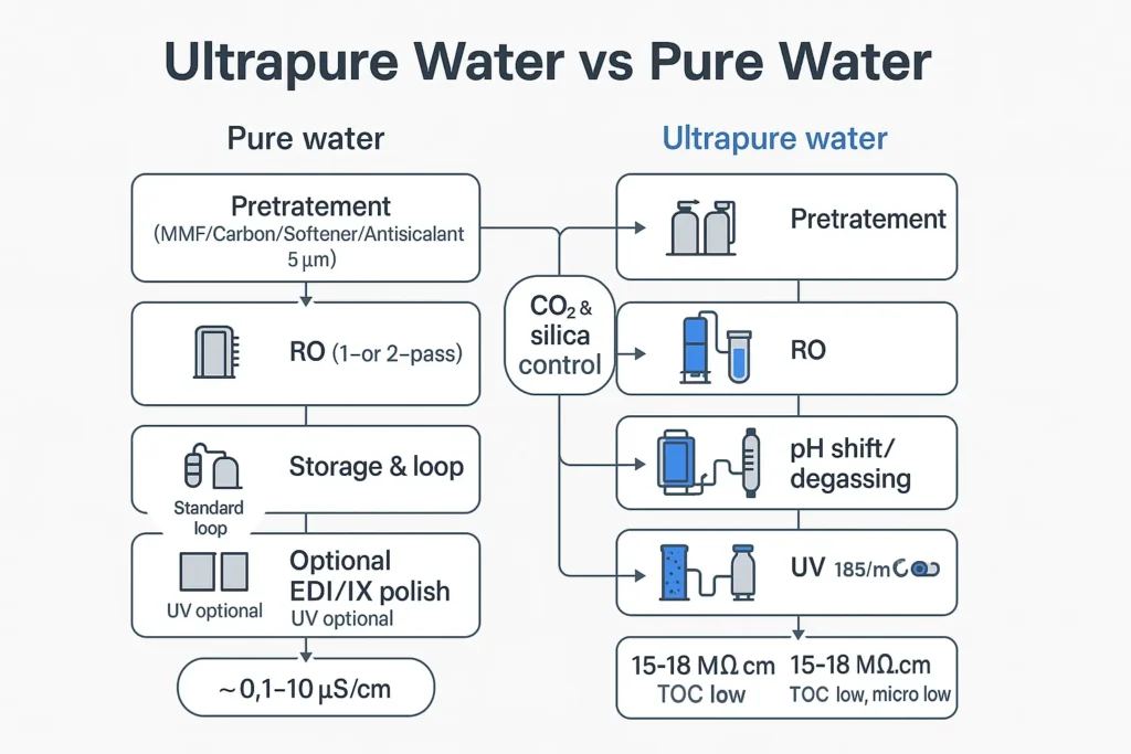 Ultrapure Water vs Pure Water: Processes, Specs & Best Uses 1 ultrapure water vs pure water1