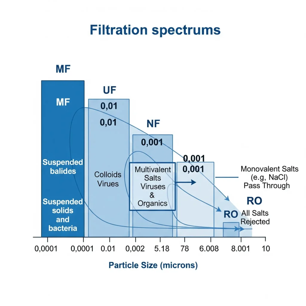 Essential Guide to Nanofiltration (NF) Membrane Maintenance: 4 Critical Mistakes to Avoid 1 Nanofiltration Membrane Maintenance comparison chart showing rejection rates