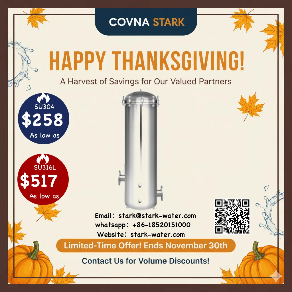 Fast loading stainless steel cartridge filter housing with support legs